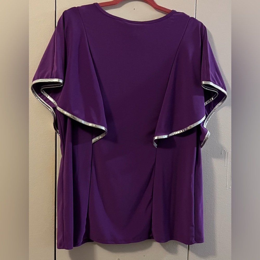 🆕 ASHLEY STEWART BUTTERFLY SLEEVE BLOUSE - Picture 2 of 8